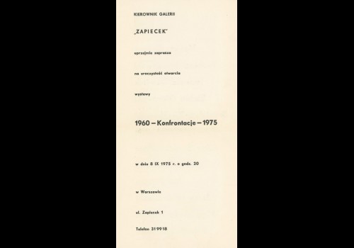 1960-Konfrontacje-1975, Zapiecek