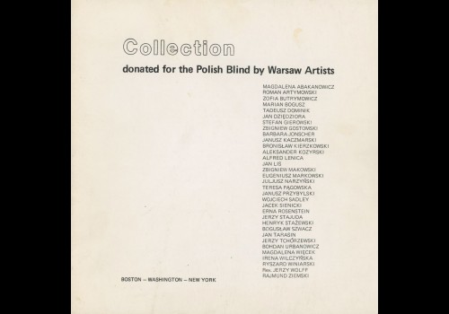Collection donated for the Polish Blind by Warsaw Artists, Boston, Waszyngton, Nowy Jork