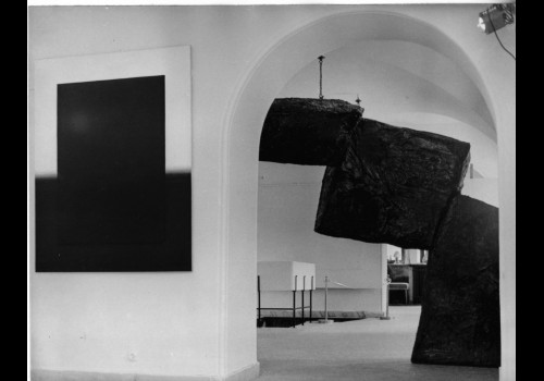 Installation In black. Magdalena Więcek, Sculpture, Stefan Gierowski, Painting 1978